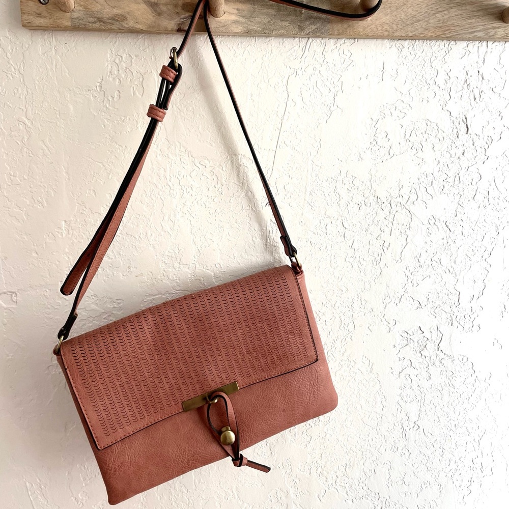 Pink Leather Crossbody Bag